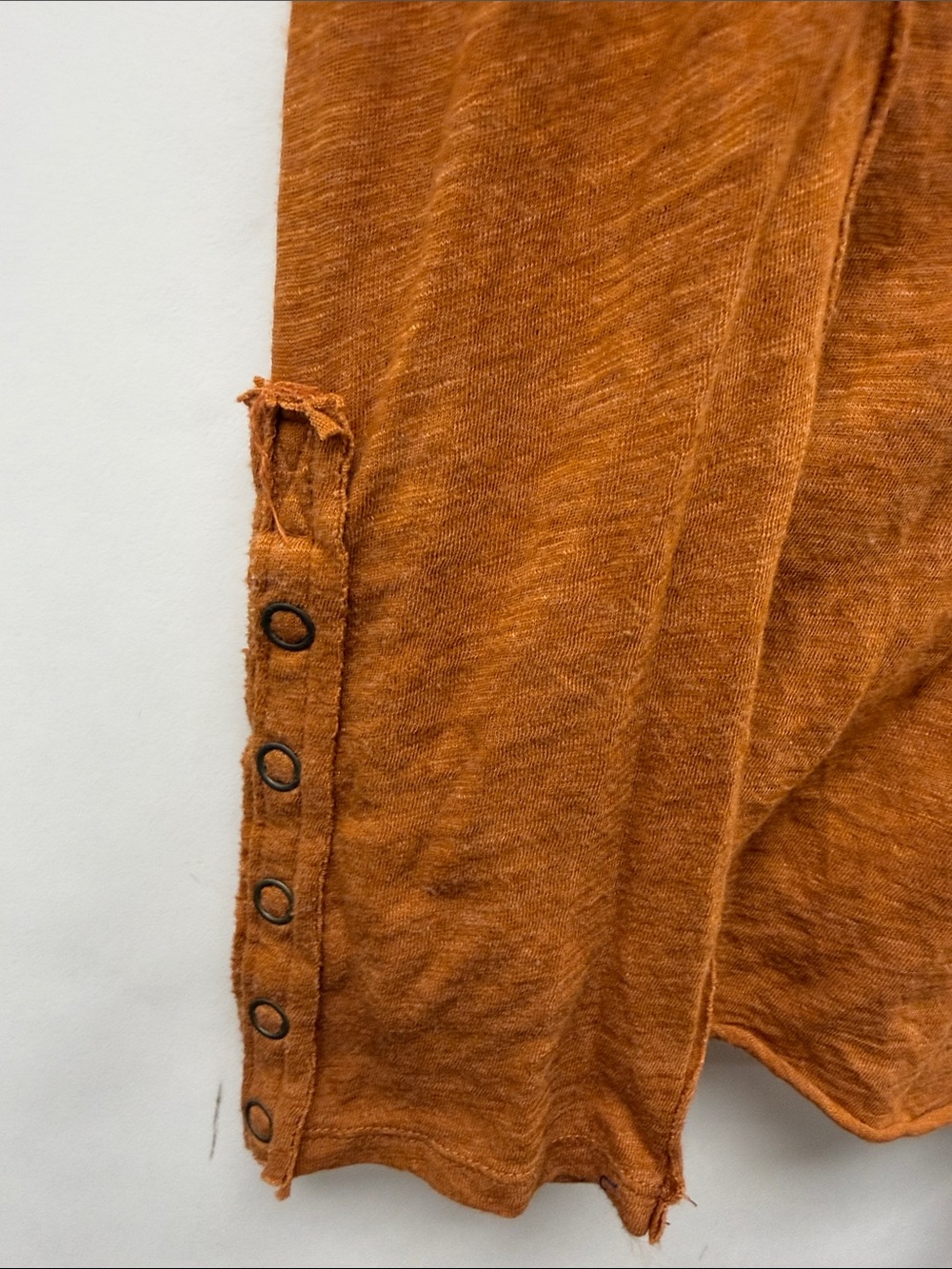 Free People Long-Sleeve Scoop Neck Top in Rust Orange - Picture 2 of 4